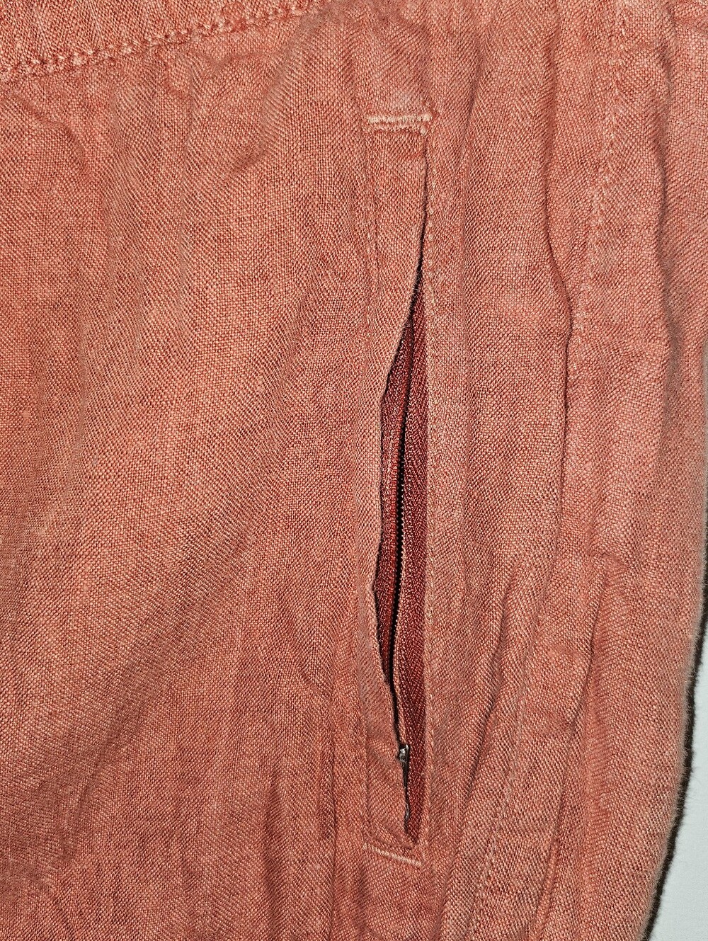 Athleta Cabo Linen Textured Jogger Pants Cactus Peach Orange Size 6 - Picture 4 of 5